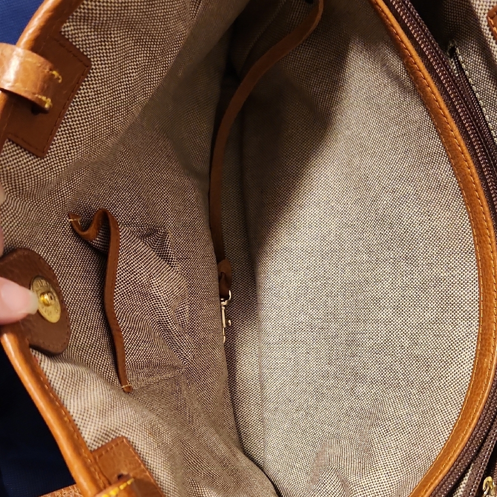 Dooney & Bourke Brown Tote Bag with Leather Trim - Picture 8 of 14